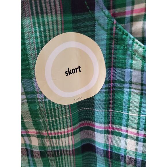 St. John's Bay Women's Check Green Cotton Pull On A-Line Stretch Skirt Size 18W - Picture 4 of 12